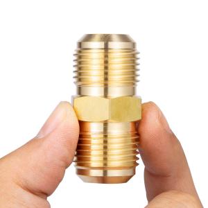 5/8 Inch Male Flare x 5/8 Inch Male Flare Connector Gas Adapter Union BrassTube Coupler Pipe Fitting (2PCS)