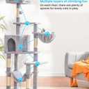 Hey-brother Cat Tree with Large Hammock, Multi-Level Cat Tower for Indoor Cats, Cat Condo with Sisal-Covered Scratching Posts and Top Perch, Light Gray MPJ050W