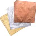 Pangda 300 Pcs Gold Leaf Sheets for Art Silver Foil Sheets Copper Metallic Flakes for crafts Gilding Crafting Painting Jewelry Making, 5.5 x 5.5 inches