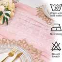 6 Pcs Dusty Pink 10ft Valentines Cheesecloth Table Runner and White Lace Table Runner 14 x 120 Inch Embroidered Boho Tables Runners for Vintage Rustic Wedding Bridal Baby Shower Birthday Party Decor
