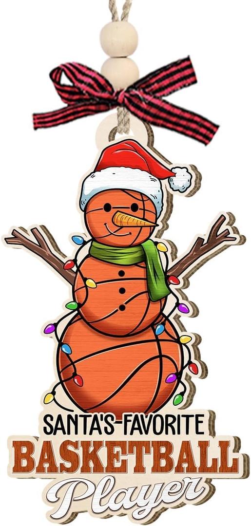 3 x Basketball Ornaments 2026 - Thoughtful Basketball Lovers Gifts for Boys Girls Coach Player Team, Sport Gifts for Teens, Christmas Ornaments for Tree Decor, Birthday Gift for Friends Sport Fans