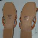 FITORY Women's Slide Sandals Flat Toe Ring Thongs with Cross Strap for Summer Size 11 Brown