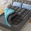 ABENE King Size Dual Layer 3 Inch Memory Foam Mattress Topper, 2 Inch Memory Foam Bed Pad Plus 1 Inch Down Alternative Pillowtop Mattress Pad Cover, Plush Soft Bed Topper for Back Pain Relief (Gray)