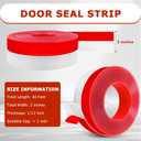 Weather Stripping Self Adhesive Door Draft Stopper Flexible Shower Door Bottom Seal Silicone Seal Strip for Sliding Glass Windows Side Gaps (Transparent, 2 Inch Wide x 40 Feet Long)