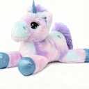 Small Stuffed Unicorn Animal Purple Rainbow Plush Little Fluffy Gifts for Kids Girls Boys Girlfriend for Birthday Christmas 15 inch