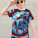 Kids Tie Dye Shirt Size 4-14 T-Shirt for Boys Girls Short Sleeve Tees (9-12 Years)