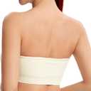 Strapless Bras for Women Non-Slip Silicone Bandeau Bralette Seamless Wireless Strapless Bra Padded Tube Top (M)