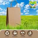 MIEVU 150Pack Small Gift Bags with Handles, 5.9x3.1x8.2 Inch Brown Paper Bags (130g More Sturdy Material)  Bulk Christmas Gift Bag, Party Favor Bags, Recyclable Craft Bags for Gifts,Brown