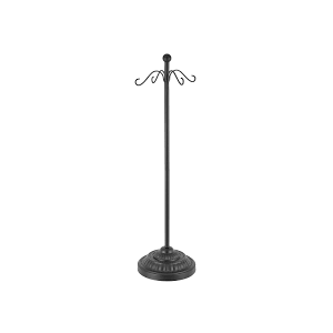 AINISIS Christmas Stocking Holder Stand 56" Anti-Tipping Freestanding Stocking Holder Stand for Floor Black Metal Stocking Hanger Rack with 8 Adjustable Hooks