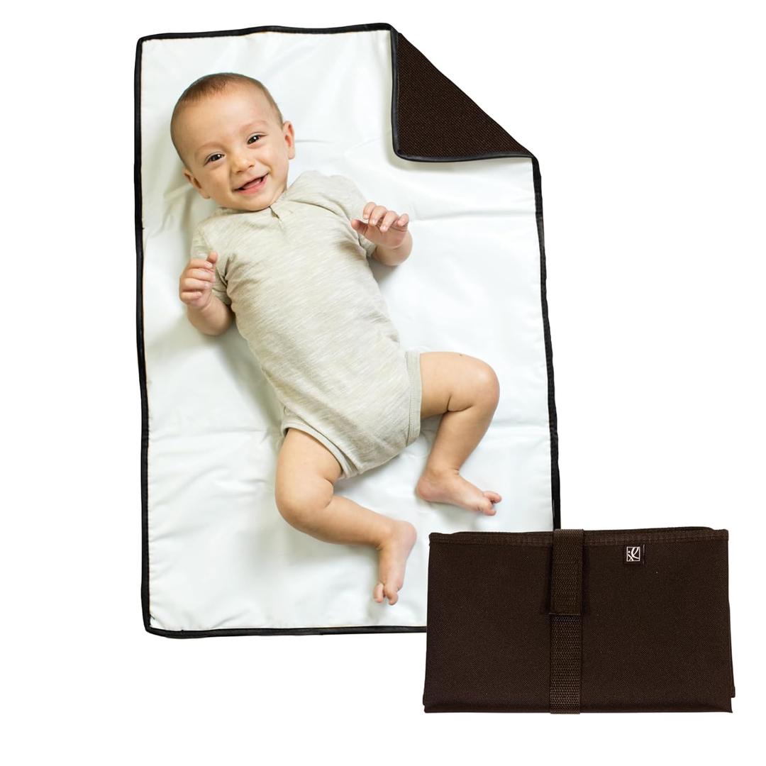 J.L. Childress Full Body Portable Changing Pad for Babies - Diaper Changing Mat for Travel, Baby Accessory Essentials, Wipeable & Water-Resistant, Foldable & Compact, Fully Padded, Extra Large - Black (One Size)