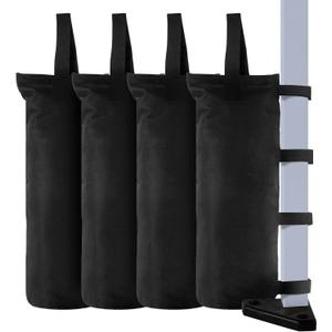 venrey 4-Pack 112 LBS Canopy Sandbags Weight Bags, Outdoor Pop Up Canopy Tent Gazebo Weight Sand Bag Anchor Kit Without Sand, Black