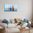 Derkymo Sailboat Wall Art Coastal Picture Ocean Canvas Print Artwork for Home Wall Decoration Ready to Hang, 20"x40"