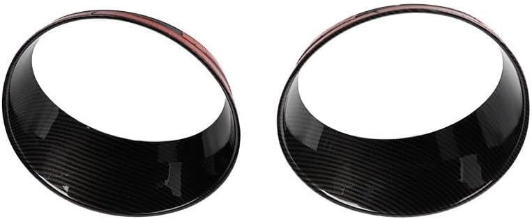 beler Carbon Fiber Texture Front Headlight Bezels Lamp Cover Trim fit for Jeep Wrangler JL 2018 2019