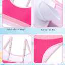 Girls Bathing Suit Color-Block Adjustable Straps Bikini Sets Girls Two Piece Swimsuits with Chest Pad Swimwear, size 13-14 Y