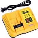 DCB112 Battery Charger Replacement for De-Walt 12V 20V and 60V MAX Lithium-Ion Battery DCB201 DCB200 DCB612 DCB609-2 DCB609 DCB606 DCB606-2 DCB208 DCB206 DCB204 DCB203 DCB126 (Yellow)