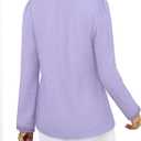 Triratna Long Sleeve Shirts for Women Dressy Button Front Tweed Blouses Business Casual Winter Tunic Tops Office Work (Purple, XL)