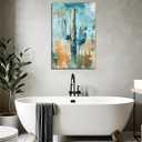 Cactus Canvas Wall Art Saguaro Picture Southwestern Art Arizona Desert Painting Watercolor Prints Succulent Poster for Bathroom Living Room Decor Framed(Art-3,16.00x24.00 inch)