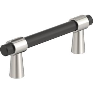Amerock BP37385FBPN | Mergence 3 inch (76mm) Center-to-Center Matte Black/Polished Nickel Cabinet Pull | Kitchen Cabinet Hardware | Furniture Hardware | Drawer Handle Amerock BP37385FBPN | Mergence 3 inch (76mm) Center-to-Center Matte Black/Polished Nickel Cabinet Pull | Kitchen Cabinet Hardware | Furniture Hardware | Drawer Handle