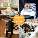 FUNNY FUZZY Pet Couch Covers for Sofa, Dog Couch Bed Washable Plush Pets Mat for Furniture Protector Cream Square Plaid Cozy Sofa Pad for Cats, Black (33.5"L x 30.5"W x 5.5"Th)