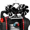 Dual Motors Heat Powered Fireplace Fan, Wood Stove Fan Compatible for Buddy Heater, Fireplace Fan with WoodStove Magnetic Thermometer, Heat Activated Thermal Fan for Wood Burning Stove/Log Burner