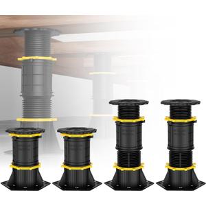 4 Pcs Adjustable Height Bed Support Legs 6.9-9.8 inch, Bed Frame Center Support Legs for Bed Frame/ Bed Center Slat, Bed Support Reinforcement Parts Bed Slats Support Leg Bed Replacement Legs