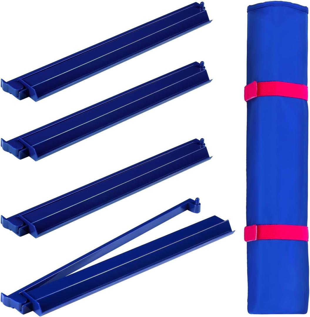 Leinuosen 4 Set American Mahjong All-in-one Tile Rack Pusher Arm with Bags Protective Sleeve 18.5 Inches Deep Blue Acrylic Modern American Mahjong Rack and Pusher Combo