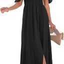 Happy Sailed 2025 Summer Women's Off-Shoulder Dress, A-Line, Side Slits, Open Waist, Size XL