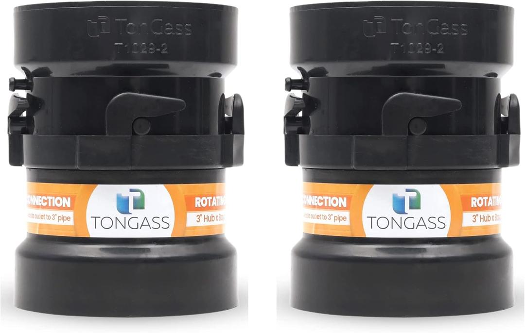 2 x Combo Pack RV Sewer Hose Fitting Adapter - PVC Connection & Termination Adapter - 3" Hub x Bayonet Hooks