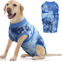 FUAMEY Recovery Suit for Dogs After Surgery,Soft Breathable Dog Bodysuit E-Collar & Cone Alternative Surgical Suit,Male Female Dog Neuter Spay Suits Anti Licking Wounds Onesie Blue Tie Dye XL