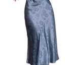 Floerns Women's Spaghetti Strap Cowl Neck Long Slip Satin Silk Midi Dress (Large, Blue Floral)