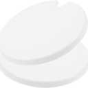 2Pcs Ceramic Cup Lids with Hole Round Mug Covers for Tea Coffee Water Ceramic Tea Cup Lid Replacement Fits Standard 3.26 Inch Diameter Cups (White)