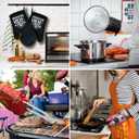 Funny Women Men Cooking and Baking BBQ Kitchen Gadgets with Heat Resistant Silicone Non-Slip, This Sxxt is Going to be Delicious Oven Mitts Set of 2, Gifts for Bake Lover Mom Dad Friends Chef