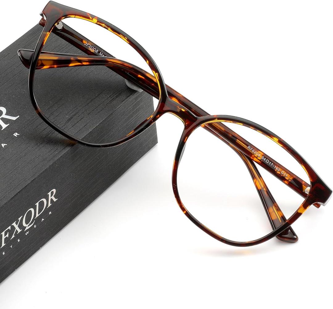 Women's Blue Light Blocking Glasses, TR90 Frame Computer Gaming Eyeglasses Anti Eyestrain & UV RF6208 (Coco Tortoise)