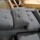 Upholstered Pull Out Sectional Sofa with Storage Chaise, Convertible Corner Couch, Dark Grey