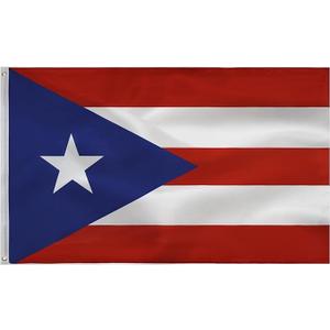 Puerto Rico flag 3x5 FT-Puerto Rican Flags Indoor/Outdoor Quality Polyester with Vivid Color Double-Stitched Edges Brass Grommets Decorations