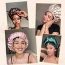 YANIBEST Adjustable Satin Bonnet Double Layer Hair Bonnet for Sleeping Bonnets for Women Hats Curly Natural Hair, Blush Pink (One Size)