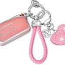 for Lexus Bling Key Fob Cover with Heart Diamonds Sparkling Keychain Gift for Women Girl Luxury Shell for Lexus RX ES GS LS NX RS GX LX RC LC Smart Remote