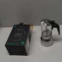 Coffee Gator 4 Cup Moka Pot, 6.7oz Stovetop Espresso Maker for Italian Coffee, Transparent Glass & Stainless Steel Design, Silver, 200ml