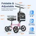 Aojin Knee Scooter for Adults for Foot Injuries, Storage Bag, 8'' Wheels
300lbs Foldable Leg Knee Scooter, Dual Brake, Adjustable Height, 13" Knee Pad, Crutch Alternative for Ankle Recovery, Pink