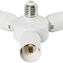 YI LIGHTING - 3 in 1 E26/E27 Socket Splitter Use for E26/E27 Standard Base Bulbs Medium Socket White (3 in 1)