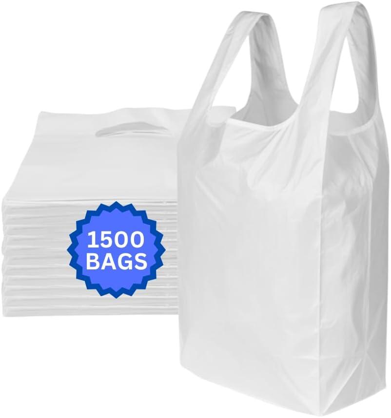 ASSUREPAK INC. - Clear Natural Color T-Shirt Bags - 1/10 BBL 8"X4"X15" - 1500 Bags - 14 microns - Clear - CLR8415BBL14M