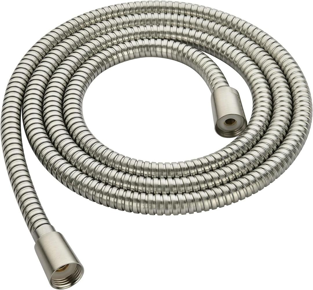 BRIGHT SHOWERS Shower Hose For Hand Held Shower Heads, 79 Inches Cord Extra Long Stainless Steel Hand Shower Hose, Ultra-Flexible Replacement Part with Brass Insert, Brushed Nickel