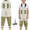 Ghosthorn Chest Waders for Kids,Ultralight Youth Waterproof Fishing Waders,Nylon PVC Duck Hunting Waders for Toddler Children (12/13 Big Kid White)