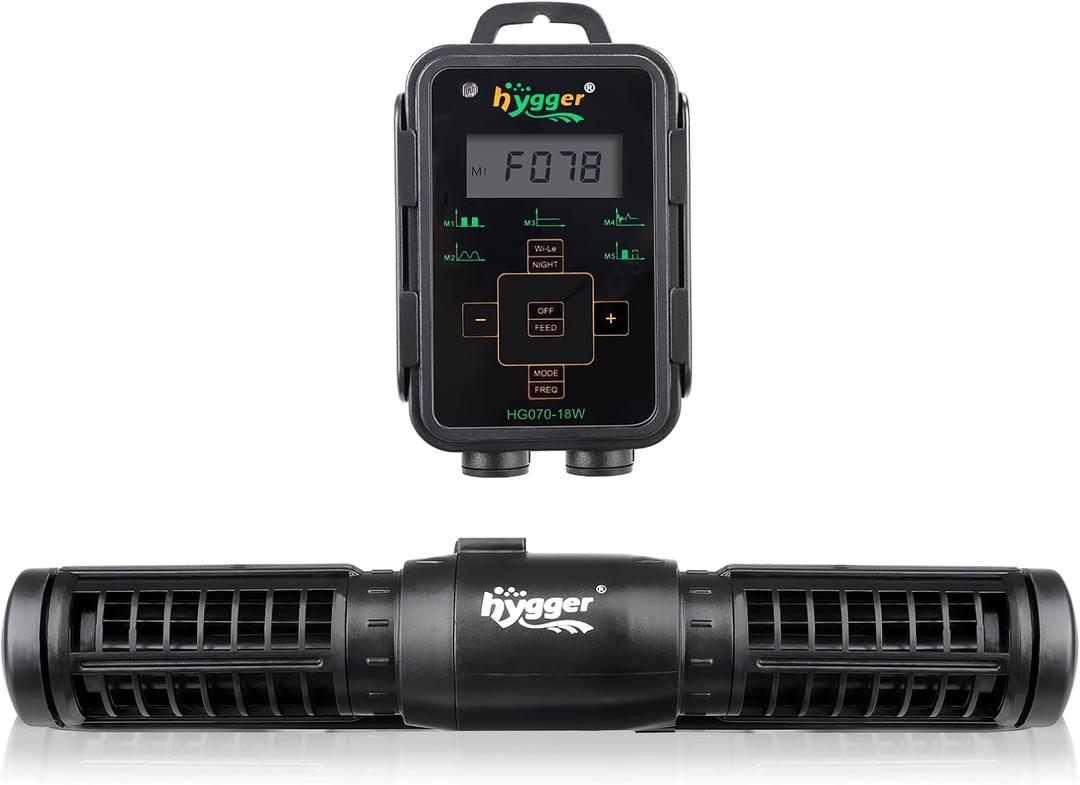 hygger Aquarium Wave Maker, Adjustable Cross Flow Pump with LED Display Controller, Magnetic DC 24V Aquarium Powerhead for Freshwater and Marine Reef Aquariums Up to 135 Gallon (18w)