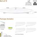 Forbena White Corner Floating Shelves for Wall Set of 4, Rounded Corner Shelves Wall Mounted for Kids Bedroom Books, Cute Wood Hanging Corner Shelf for Bathroom Decor, Living Room, Small Spaces