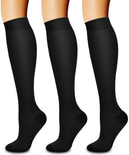 Laite Hebe 3 Pack Medical Compression Sock-Compression Sock For Women and Men Circulation -Best for Running,Nursing,Athletic Sports size L/XL