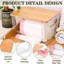 2 PCS Trash Bag Holder Dispenser Under Sink, Extra Large Garbage Bag Holder Organizer with Bamboo Top & Handles