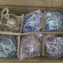 SAILINGSTORY Glass Fishing Float Buoy Nautical Beach Ornaments for Christmas Tree Coastal Decorative Balls for Centerpiece Bowl 2" Set of 6 Color Pack