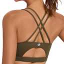 Sports Bras for Women,Padded Sports Bra Tank Top Sexy Crisscross Back High Impact Longline Workout Yoga Bra (Size Large, Oak Brown)