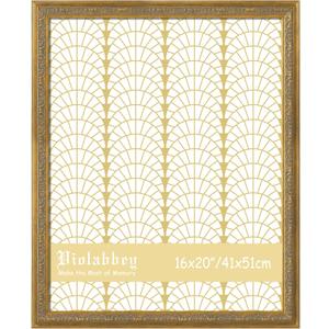 VIOLABBEY 16x20 Gold Frame, Vintage Poster Picture Photo Frames Ornate without Mat for Wall Hanging